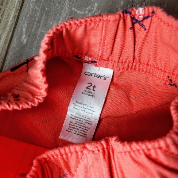 Carter's Size 2T Coral Pink Cotton Pull-On Baseball Shorts NWOT - Picture 2 of 7
